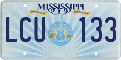 MS license plate LCU133