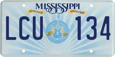 MS license plate LCU134