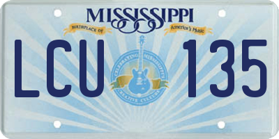 MS license plate LCU135
