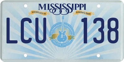 MS license plate LCU138