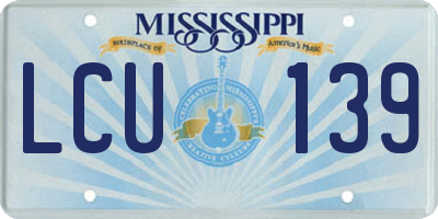 MS license plate LCU139