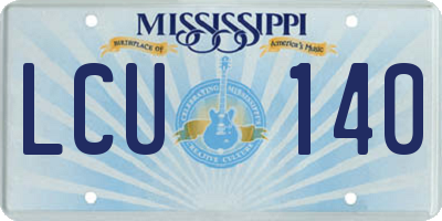 MS license plate LCU140