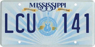 MS license plate LCU141
