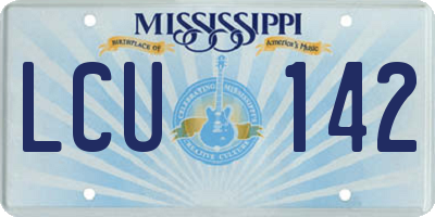 MS license plate LCU142