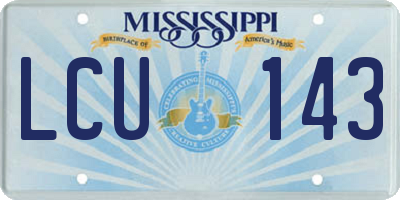 MS license plate LCU143