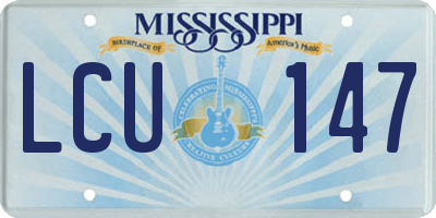 MS license plate LCU147
