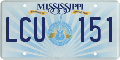 MS license plate LCU151