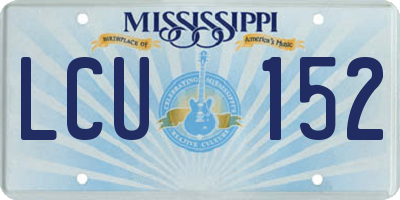 MS license plate LCU152