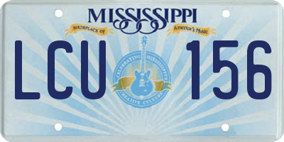 MS license plate LCU156