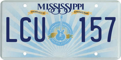 MS license plate LCU157