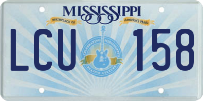 MS license plate LCU158