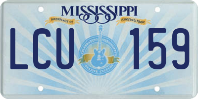 MS license plate LCU159