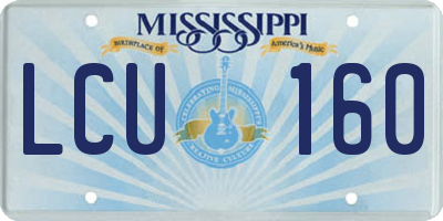 MS license plate LCU160
