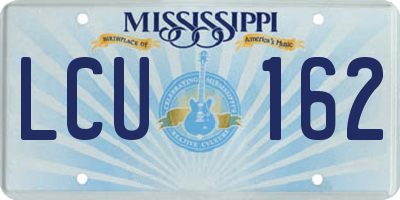 MS license plate LCU162
