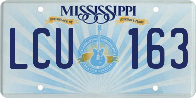 MS license plate LCU163