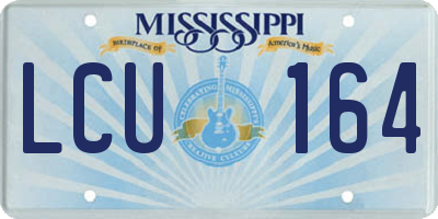 MS license plate LCU164