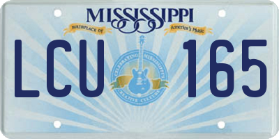 MS license plate LCU165