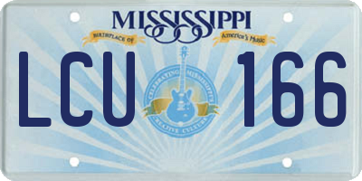 MS license plate LCU166