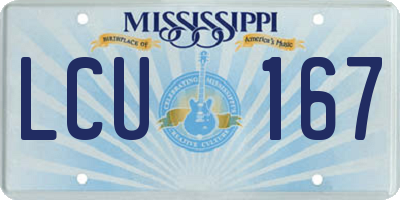 MS license plate LCU167