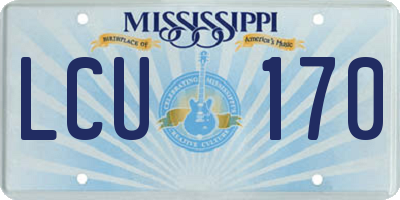 MS license plate LCU170