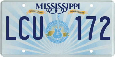 MS license plate LCU172