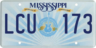 MS license plate LCU173