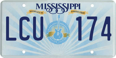 MS license plate LCU174