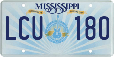 MS license plate LCU180