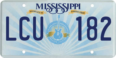 MS license plate LCU182