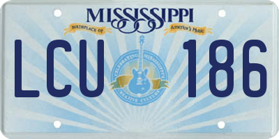 MS license plate LCU186