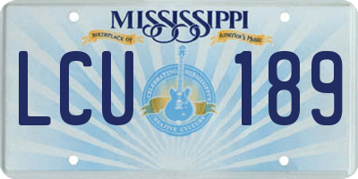 MS license plate LCU189