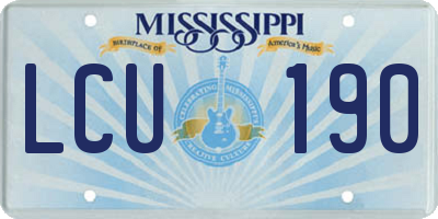 MS license plate LCU190