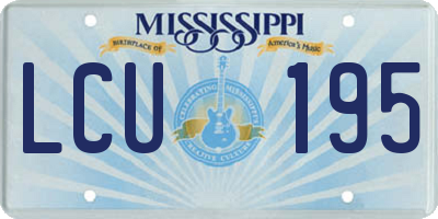 MS license plate LCU195