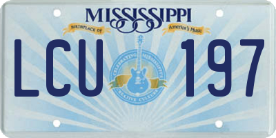 MS license plate LCU197