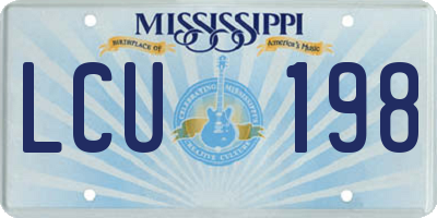 MS license plate LCU198