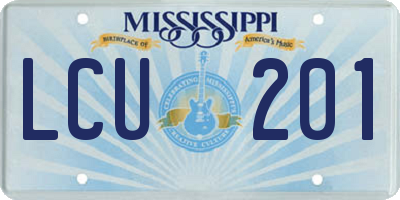 MS license plate LCU201