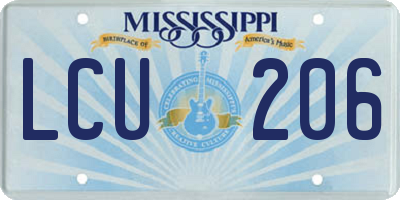 MS license plate LCU206