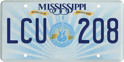 MS license plate LCU208