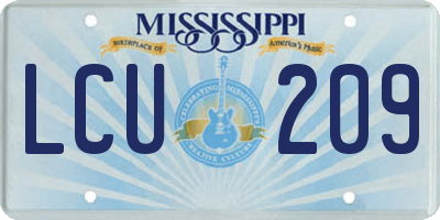 MS license plate LCU209