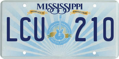 MS license plate LCU210