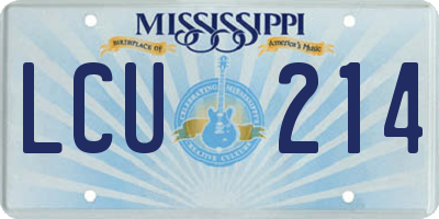 MS license plate LCU214