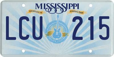 MS license plate LCU215