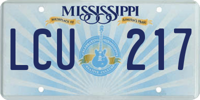 MS license plate LCU217