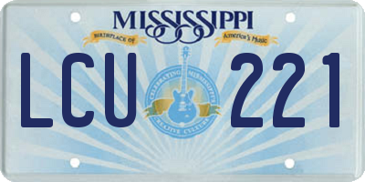 MS license plate LCU221
