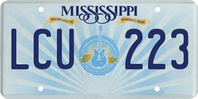 MS license plate LCU223