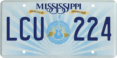 MS license plate LCU224