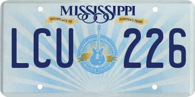 MS license plate LCU226