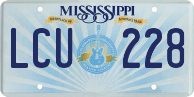 MS license plate LCU228