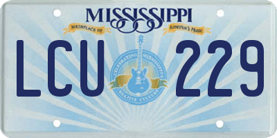 MS license plate LCU229