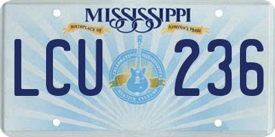 MS license plate LCU236